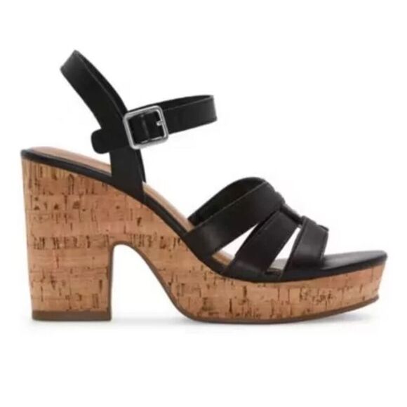 a.n.a Women’s Heels Billie Heeled Sandals Strap Black Size 10M Cute Shoes JCP - Picture 2 of 6